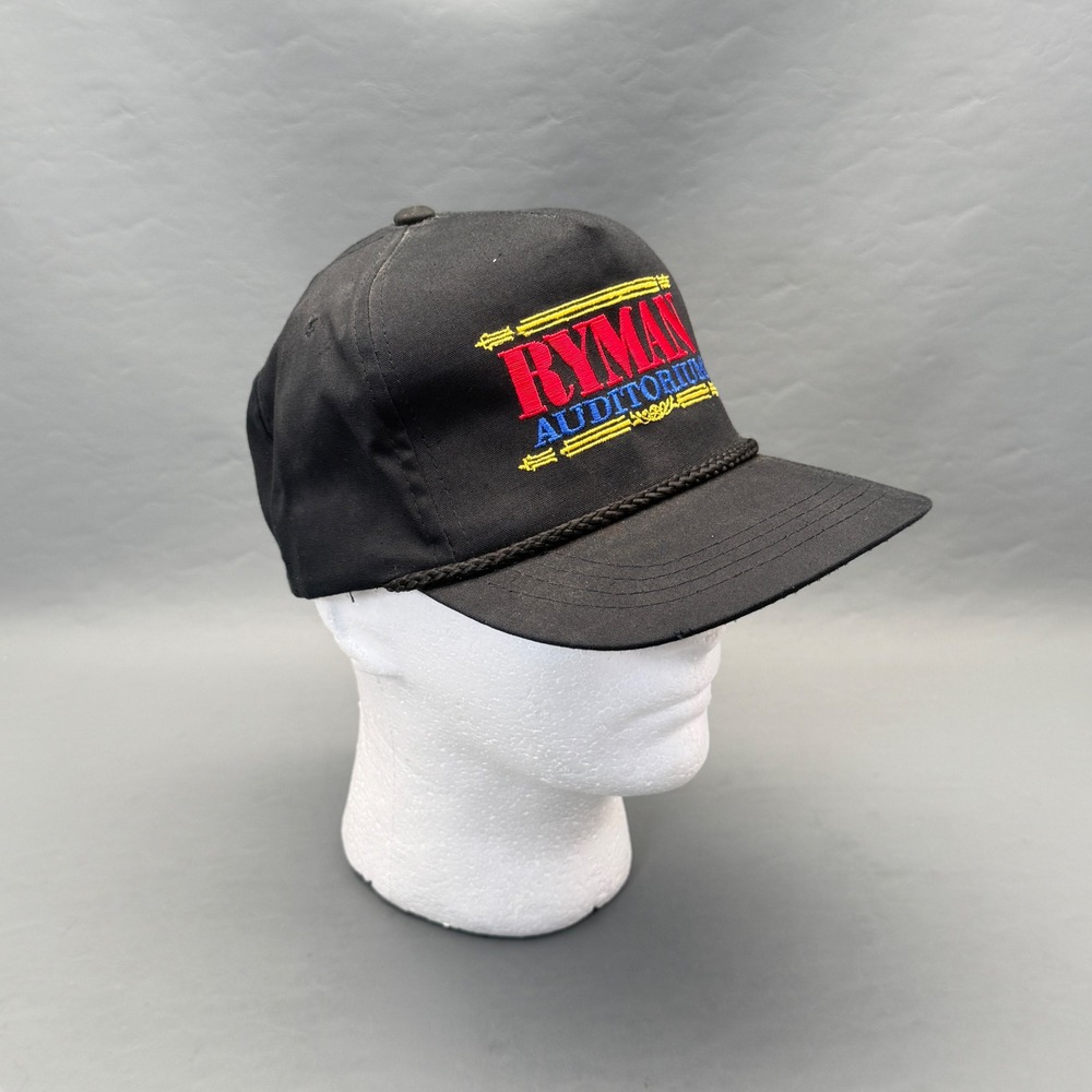 Vintage Ryman Auditorium Black SnapBack Hat Cap Embroidered Music Nashville